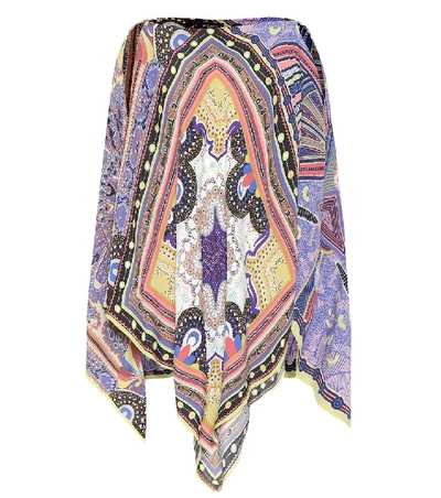 Shop Etro Printed Poncho In Purple