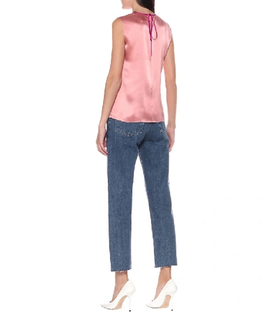 Shop Roksanda Kobe Silk-satin Top In Pink