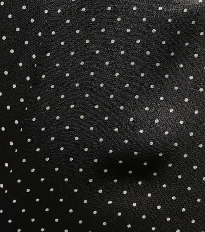 Shop Ganni Polka-dot Wide-leg Satin Pants In Black