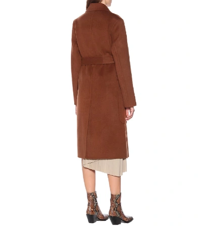 Shop Acne Studios Belted Wool Coat In Brown