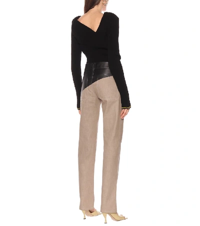 Shop Bottega Veneta High-rise Straight Jeans In Beige