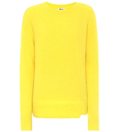 Shop Acne Studios Asymmetric Sweater In Yellow
