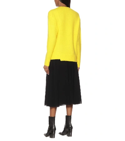 Shop Acne Studios Asymmetric Sweater In Yellow