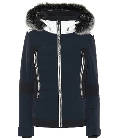 Shop Toni Sailer Manou Fur-trimmed Ski Jacket In Blue