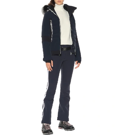 Shop Toni Sailer Manou Fur-trimmed Ski Jacket In Blue