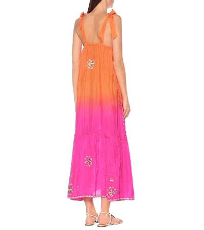 Shop Juliet Dunn Embellished Silk Maxi Dress In Multicoloured