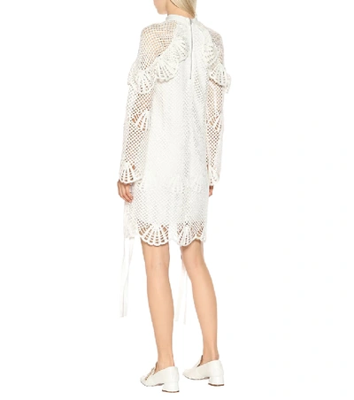 Shop Self-portrait Crochet Minidress In White