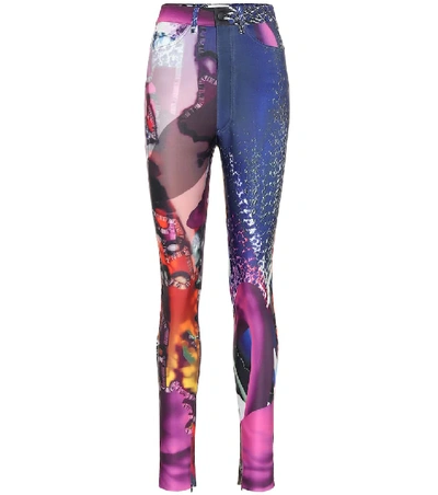 Shop Maison Margiela Printed Technical Jersey Pants In Multicoloured