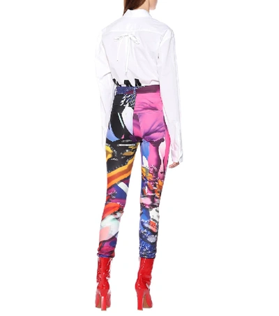 Shop Maison Margiela Printed Technical Jersey Pants In Multicoloured