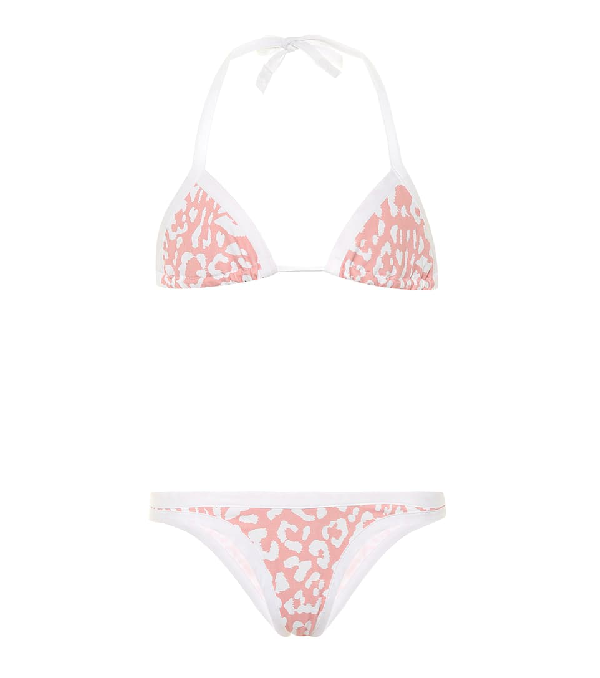 pink animal print bikini