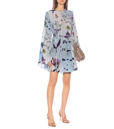 Shop Stella Mccartney Floral Silk Minidress In Multicoloured