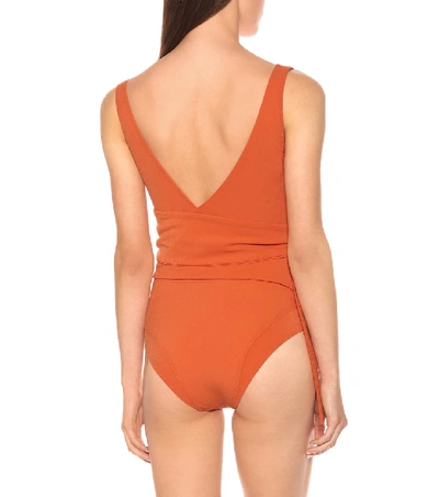 Shop Lisa Marie Fernandez Dree Louise Swimsuit In Orange