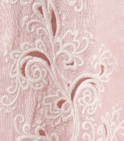 Shop Zimmermann Freja Embroidered Linen Maxi Dress In Pink