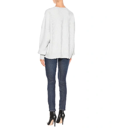 Shop Ben Taverniti Unravel Project Ribbed Wool And Cashmere Sweater In Grey