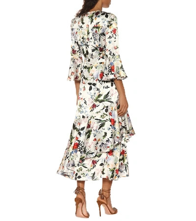 Shop Erdem Florence Floral-printed Silk Dress In Multicoloured