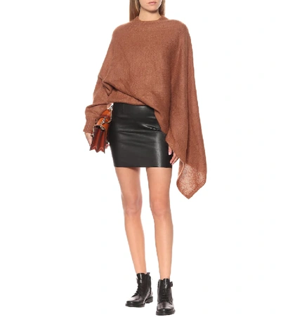 Shop Stouls Rita Leather Miniskirt In Black