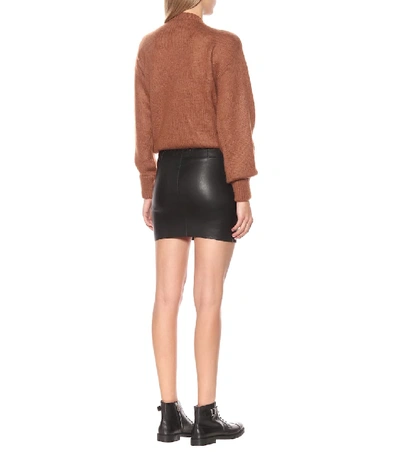 Shop Stouls Rita Leather Miniskirt In Black