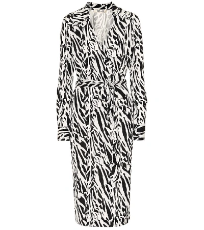 Shop Diane Von Furstenberg Naomi Printed Silk Midi Wrap Dress In Multicoloured