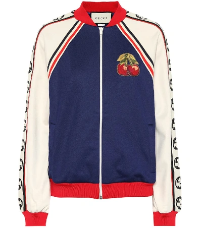 Shop Gucci Cotton Blend Track Jacket In Multicoloured