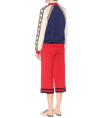 Shop Gucci Cotton Blend Track Jacket In Multicoloured