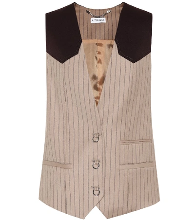 Shop Altuzarra Wallace Wool-blend Vest In Beige