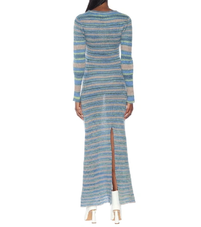 Shop Jacquemus La Robe Perou Mohair-blend Midi Dress In Blue