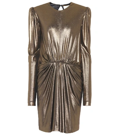 Shop Saint Laurent Metallic Dress In Gold