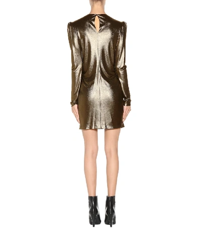 Shop Saint Laurent Metallic Dress In Gold