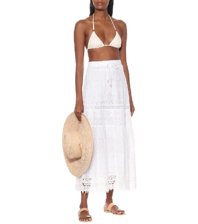 Shop Melissa Odabash Alessia Cotton Maxi Skirt In White