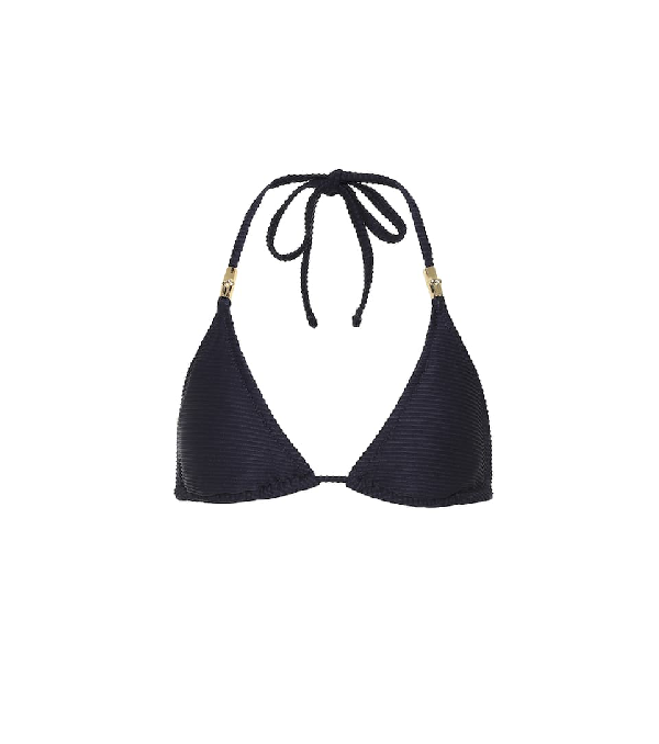 navy blue triangle bikini top