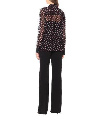 Shop Diane Von Furstenberg Minnie Silk-blend Devoré Blouse In Black
