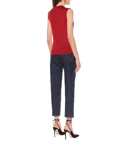Shop Dolce & Gabbana Cashmere And Silk Knit Tank Top In Red