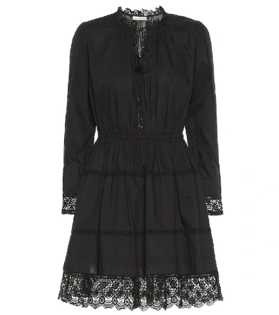 Shop Ulla Johnson Helene Cotton-poplin Minidress In Black