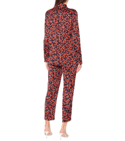 Shop Victoria Victoria Beckham Cherry-print Satin Shirt In Black