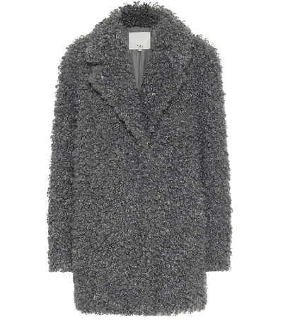 Shop Tibi Faux Shearling Coat In Grey