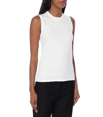 Shop The Row Mani Cotton-jersey Tank Top In White