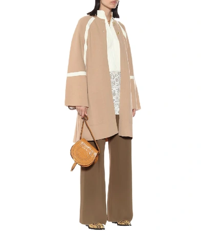 Shop Chloé Oversized Wool And Cashmere Coat In Beige