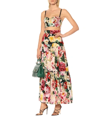 Shop Dolce & Gabbana Floral-printed Bustier In Multicoloured