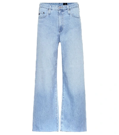 Shop Ag The Etta Cropped Wide-leg Jeans In Blue