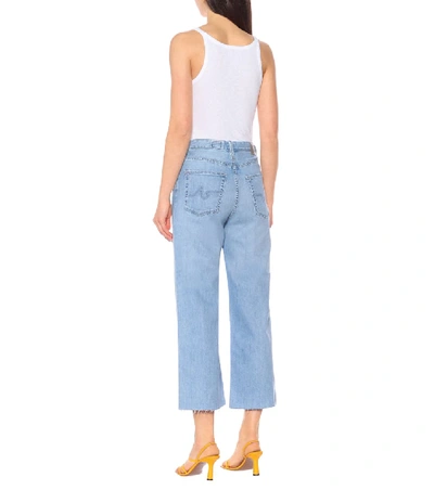 Shop Ag The Etta Cropped Wide-leg Jeans In Blue