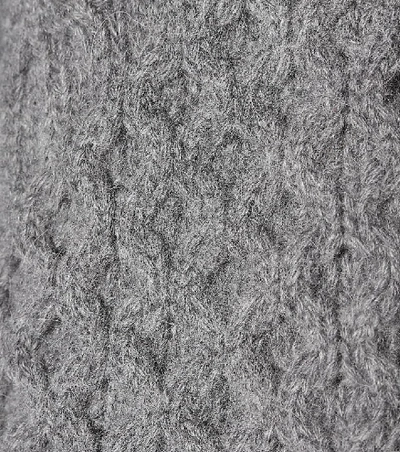 Shop Stella Mccartney Wool And Alpaca Trim Cotton Hoodie In Grey