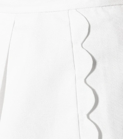 Shop Zimmermann Super Eight High-rise Cotton Shorts In White