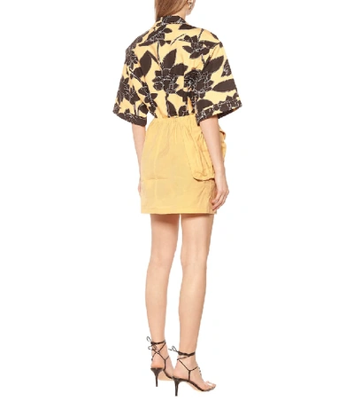 Jacquemus Cueillette Courte Layered Gathered Poplin Mini Skirt In Yellow