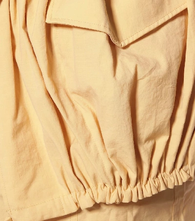 Jacquemus Cueillette Courte Layered Gathered Poplin Mini Skirt In Yellow