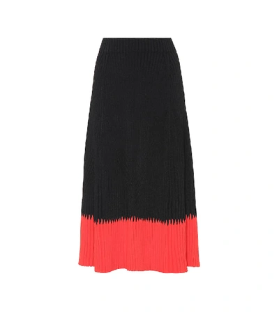 Shop Alexander Mcqueen Ribbed Skirt In Black