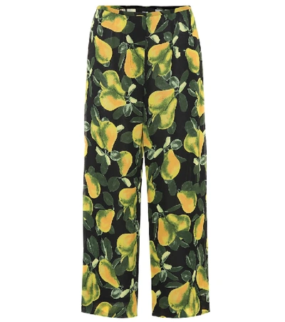 Shop Marc Jacobs Pear Cropped Crêpe Pants In Multicoloured