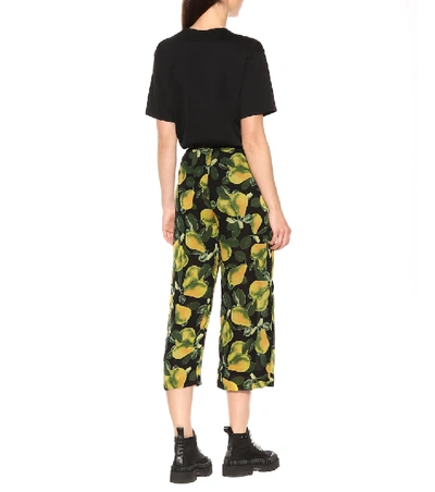 Shop Marc Jacobs Pear Cropped Crêpe Pants In Multicoloured