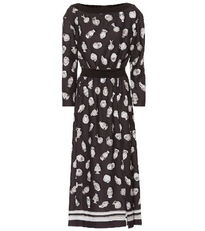 Shop Altuzarra Paola Printed Midi Dress In Black