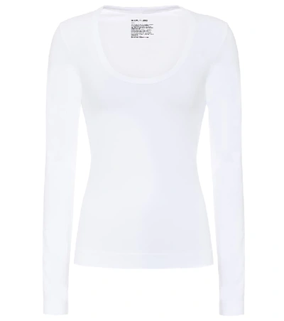 Shop Helmut Lang Seamless Scoop-neck Top In White