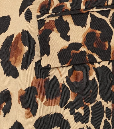 Shop Mugler Leopard-print Cotton Blazer In Brown